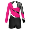 thumbnail image 4 of Zaldita Gymnastics Leotards for Girls with Shorts Long Sleeve Sparkly Ballet Dance Leotard Workout Tracksuit Dancewear Hot Pink 14, 4 of 7