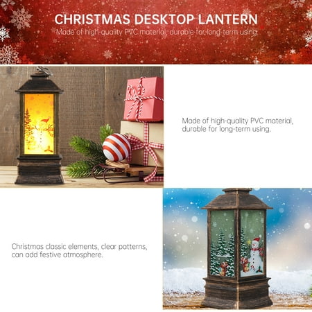 

1pc Christmas Decorative Wind Lantern Desktop Light Party Decor No Battery