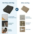 thumbnail image 6 of 5x7 Washable  Bordered Jute Rug - Stain Resistant Low Pile Indoor Outdoor Carpet, Modern Geometric for Bedroom Living Room Rug, Machine Washable, Natural, 6 of 7
