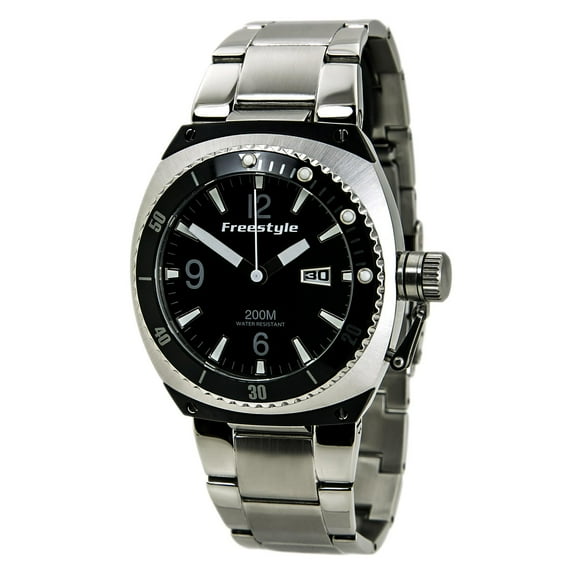 101160 Men's Trench Black Dial Steel Bracelet Dive Watch