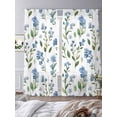 thumbnail image 3 of Blue Flowers Sheer Curtains 84 Inch Length 2 Panels Set, Spring Floral Farmhouse Leaves Rustic Voile Window Treatment Rod Pocket Curtains Sheers Drapes for Bedroom/Living Room/Kitchen 52"x84"x2, 3 of 7