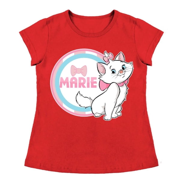 Playera Para Niña Disney Marye Aristogatos Cuello Redondo Manga Corta Talla 6 Rojo