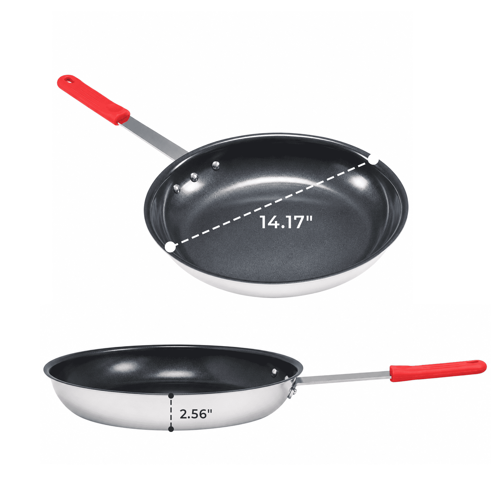 Alvantor Ceramic Nonstick Frying Pan, 8/10/12/14 inch, Aluminum Egg Pan with Stainless Steel Base, Oven Safe, Dishwasher Safe Skillet