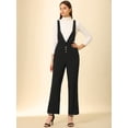thumbnail image 3 of Monos De Mujer Pantalones Anchos Con Bolsillos Inclinados Monos Largos Con Tirantes Negro S, 3 of 6