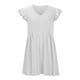 thumbnail image 5 of Puntoco Vestido De Manga Corta Con Cuello En V, Minifalda Con Cuello En V Y Manga Con Volantes A La Moda Para Mujer, Color Blanco Xl, 5 of 6