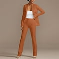thumbnail image 4 of GILIGEGE Two Piece Sets for Women Womens Fall Fashion 2 Piece Sets Open Front and Slim Fit Pants Suits Set Orange M, 4 of 7