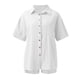 thumbnail image 4 of Conjunto de pantalones cortos de colores lisos para verano: camisa con solapa y pantalones cortos de cintura alta, poliéster, tallas S-XL, 4 of 6