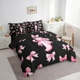 thumbnail image 3 of Castle Fairy Personalized Initial 7pcs Bedding Comforter Set,Dreamy Princess Queen Bedding Sets Super Cozy,Black Pink Queen Sheet Sets,Lightweight Kawaii Room Decor,Reversible, 3 of 8