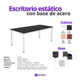 thumbnail image 3 of Escritorio Viena 180x80cm – Negro con Patas Blanco, 3 of 4