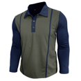 thumbnail image 5 of FYDUU Mens Polo Shirts Men's Long Sleeve Shirts Fashion Casual Button Down Collar Shirt Color Block Stylish Tops Fall Winter Daily Wear Soft Stretch Tshirts, 5 of 8