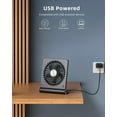 thumbnail image 4 of Ventilador USB Koonie Strong Wind, ultrasilencioso, pequeño escritorio negro, 4 of 6