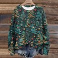 thumbnail image 2 of Staron Chandail en Molleton de Noël Laid pour Femmes, Col Rond, Imprimé de Noël, Mode Décontractée, Pull à Manches Longues, Vintage, Cadeaux pour Mères, 2 of 5