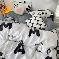 thumbnail image 2 of Korean Style Simple Bedding Set Twin Full Queen Size Letter Bed Linen Girls Grey Bed Flat Sheet Pillowcase Milk Duvet Cover Set, 2 of 6