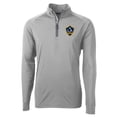 thumbnail image 2 of Men's-Cutter & Buck  Gray LA Galaxy Big & Tall Adapt Eco Knit Stretch Recycled Quarter-Zip Pullover, 2 of 3