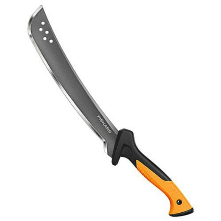 Fiskars 24 Machete with Nylon Sheath, 15 Steel Blade with Softgrip Handle  