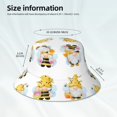 thumbnail image 3 of Yiaed Gnomes Honey Bee Print Reflective Stripe Bucket Hat Unisex Funny Outdoor Fisherman Cap Beach Sun Hat, 3 of 5
