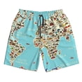 thumbnail image 4 of Bixox Men's World Travel Line Icons Map printing Casual Classic Fit Short Summer Beach Shorts, 4 of 6
