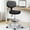 Black/Silver, variant on COOLHUT Drafting Chair Stool Chiar with Backrest, Adjustable Foot Rest Rolling Stool with Wheels, PU Leather Stool Chair for Lab Counter Studio Dental Office Salon Counter Home Office Chairs, Black