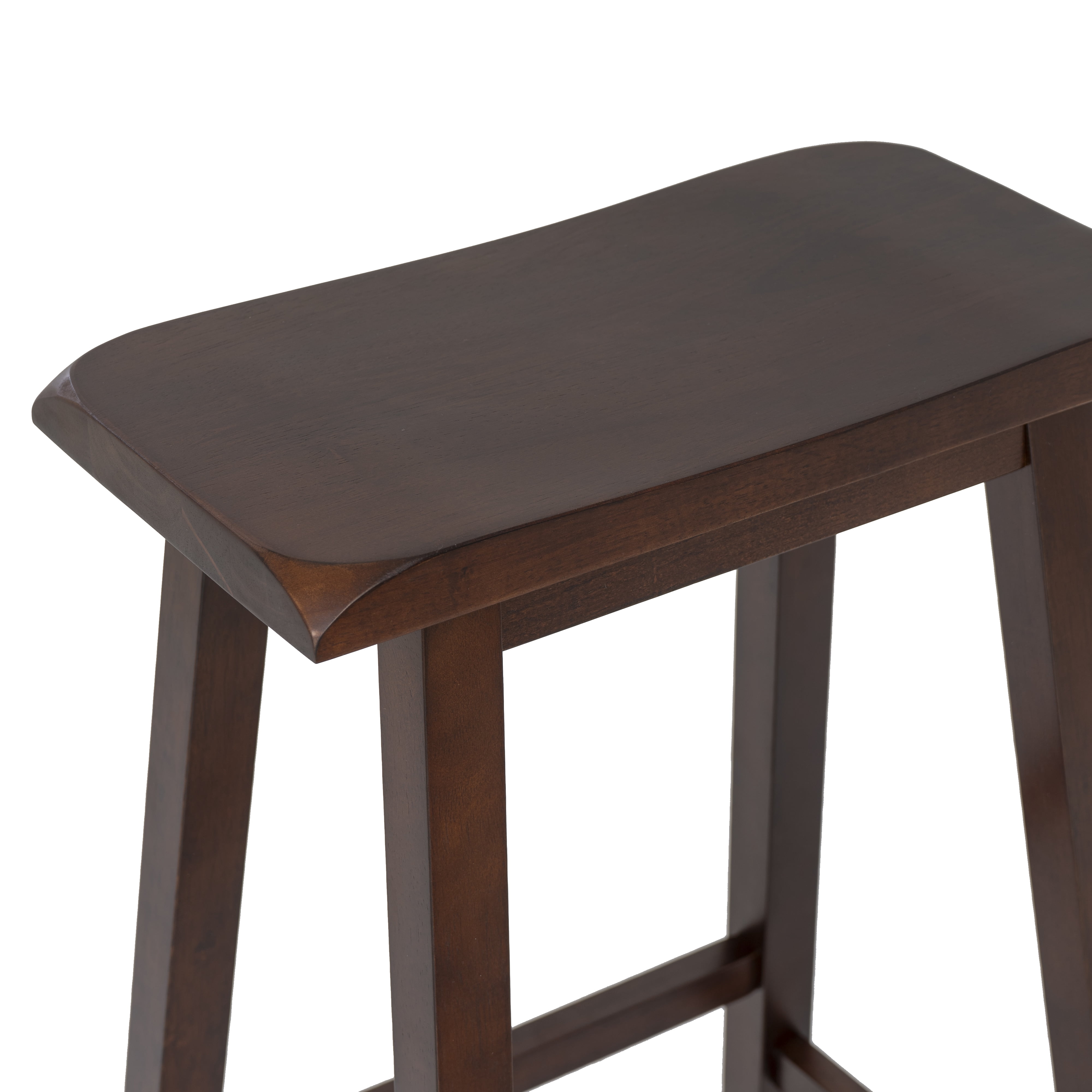 Linon Rickard 24" Backless Indoor Saddle Seat Counter Stool, Dark Brown