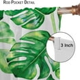 thumbnail image 6 of Tropical Green Plant Curtain Watercolor Botanical Banana Leaf Blackout Print Rod Pocket Window Drapes for Bedroom Living Room 42x54in, 6 of 6