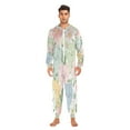 thumbnail image 7 of 1 Piece Adult Onesie Pajamas Cozy & Loose-Fit Sleepsuit Loungewear with Pockets Pastel-colored Cats and Flowers X-Small, 7 of 7