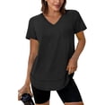 thumbnail image 2 of Besolor Workout Tops for Women V Neck Short Sleeve Shirts Summer Lightweight Loose Casual Basic Tees Athletic Running T-Shirt Top, 2 of 7