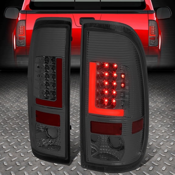 Nuvision LED Red L-Shape Tail Light Rear Brake Lamps for 08-16 Ford Super Duty, Smoked