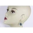 thumbnail image 3 of 14k Yellow Gold Filled Smoky London Blue Simulated Topaz Earrings Faceted Teardrops Simple Casual 1.4", 3 of 3