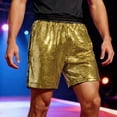 thumbnail image 2 of XIAONU Sequin Grid Shorts for Men Elastic Waist Side Pockets Casual Shorts, 2 of 4