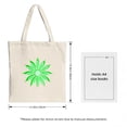 thumbnail image 3 of Stylish Beige Canvas Tote Bag with Green Floral Design - Perfect for Shopping Travel and Parties - Eco-Friendly & Reusable, 3 of 4