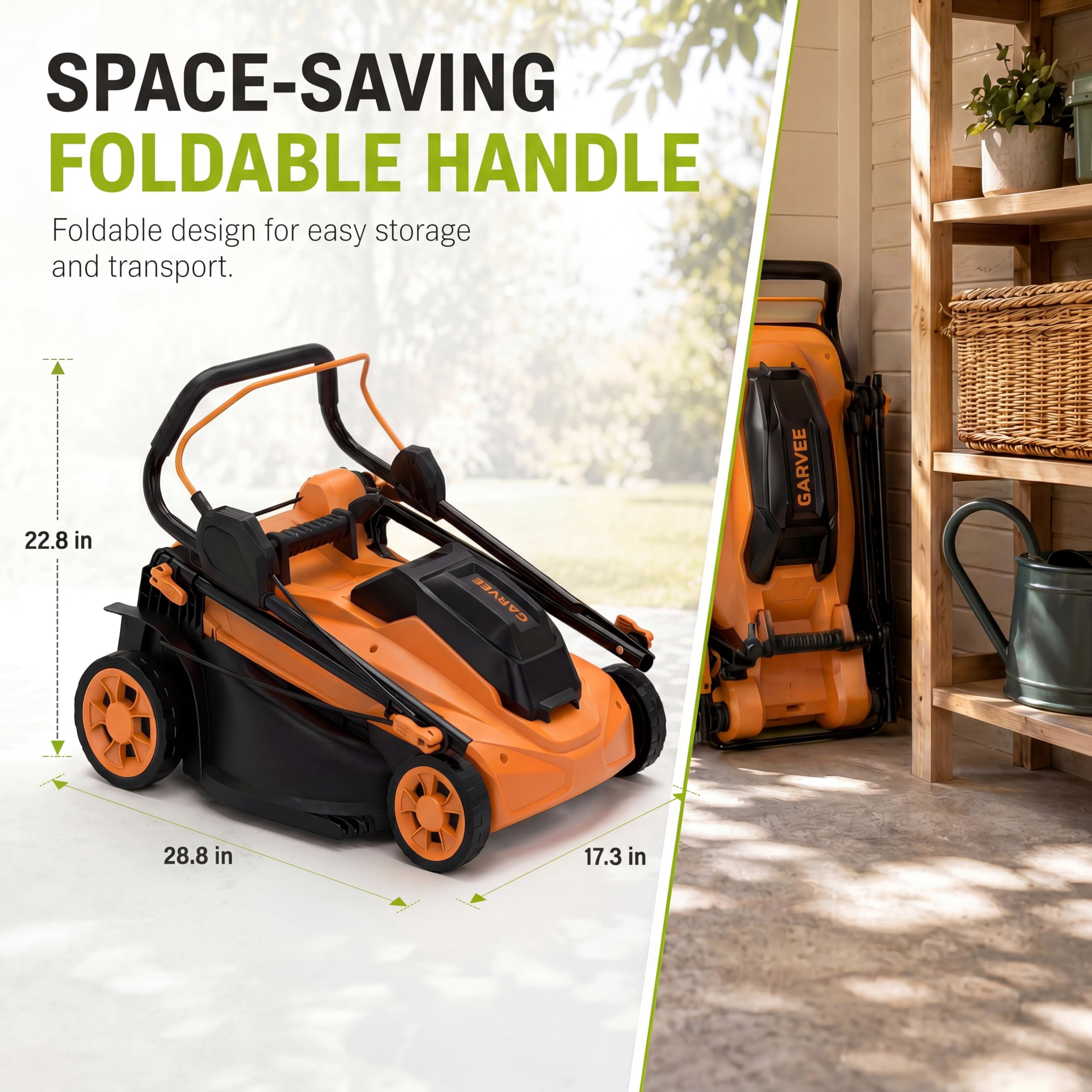 17" Cord-Free Electric Lawn Mower, 2x20V 4.0Ah Batteries - Brushless Motor - 2-in-1 Bagging & Mulching - Walk-Behind Push Mower with Charger