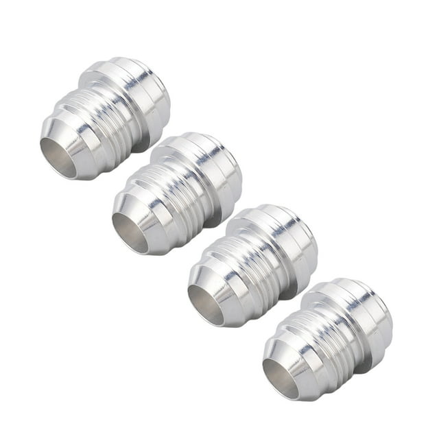 AN8 Thread Connector, Aluminum Alloy Universal Male Thread Billet Standard Size 4PCS With 3/4in Flange For Auto Maintenance
