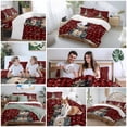 thumbnail image 5 of Christmas Cartoon Bedding Duvet Cover Set King Size 4 Pieces Snowman with Snowflakes Red Plaid Bedding Set with Zipper Closure, 1 Comforter Cover 92x106 Inches 1 Flat Sheet & 2 Pillow Cases, 5 of 7