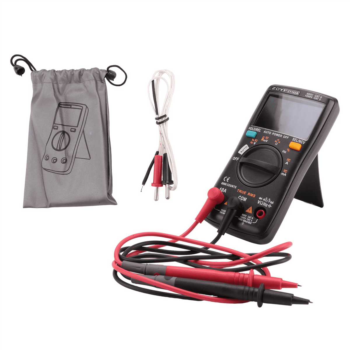 2X ZT102A Digital Multimeter 6000 Counts Auto 113D Back Light Voltmeter Transistor Tester Frequency