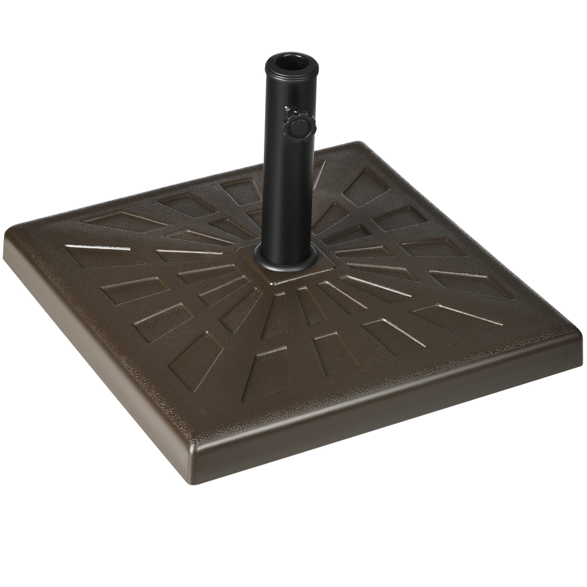 Outsunny 42lbs Resin Patio Umbrella Base 20" Outdoor Umbrella Stand, Brown