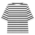 thumbnail image 7 of Stripe T-Shirts for Boys & Girls Size 5-15 Short Sleeve Tops Teens Kids Trendy Pullover Crewneck Loose Comfort Athletic Workout Tees Top, 7 of 7