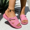 thumbnail image 2 of Rokment Womens Orthopedic Flat Walking Slides Sandals for Beach Summer 2026 Fashion Casual Comfortable Leather Open Toe Memory Foam Platform Slippers Hot Pink Size 6, 2 of 6
