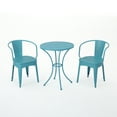 thumbnail image 2 of Rodriguez Outdoor 3 Piece Iron Bistro Set, Matte Blue, 2 of 13