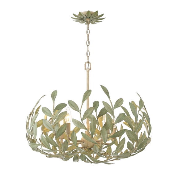 566-CT Crystorama Lighting Broche - 5 Light Chandelier-18.5 Inch Tall and 23 Inch Wide