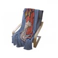 thumbnail image 3 of Graphic Beach Soft Flannel Fleece Throw Blanket, Grunge California Surfing with Waves and Palms, Cozy Plush for Indoor and Outdoor Use, 50" x 70", Ceil Blue Burnt Sienna, by Ambesonne, 3 of 5