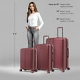 thumbnail image 3 of DUKAP AIRLEY 3-Piece Hardside Luggage Sets with Spinner Wheels, Handle and Trolley, (20"/24"/28"), Wine, 3 of 11