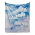 thumbnail image 1 of Fantasy Soft Flannel Fleece Throw Blanket, Cloudy Sky View in Soft Pastel Tones Watercolor Blurry Hazy Serene Picture, Cozy Plush for Indoor and Outdoor Use, 50" x 60", Sky Blue White, by Ambesonne, 1 of 6