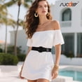 thumbnail image 2 of SUOSDEY Women Woven Wide Belt for Dress Fashion Rattan Braided Waist Belt Straw Raffia Boho Belt for Jeans, 2 of 6