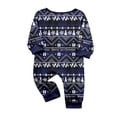 thumbnail image 4 of Yuaguia Christmas Family Matching Pajamas Set, Long Sleeve Tree Snowflake Fair Isle Tops Blue Plaid Pants, Holiday Sleepwear Loungewear Sets for Men Women Kids Baby, 4 of 4