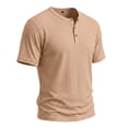 thumbnail image 5 of Henley Shirts for Men 3-Button Summer Plain Crew Neck Short Sleeve Mens T-Shirts Casual Tops, 5 of 8
