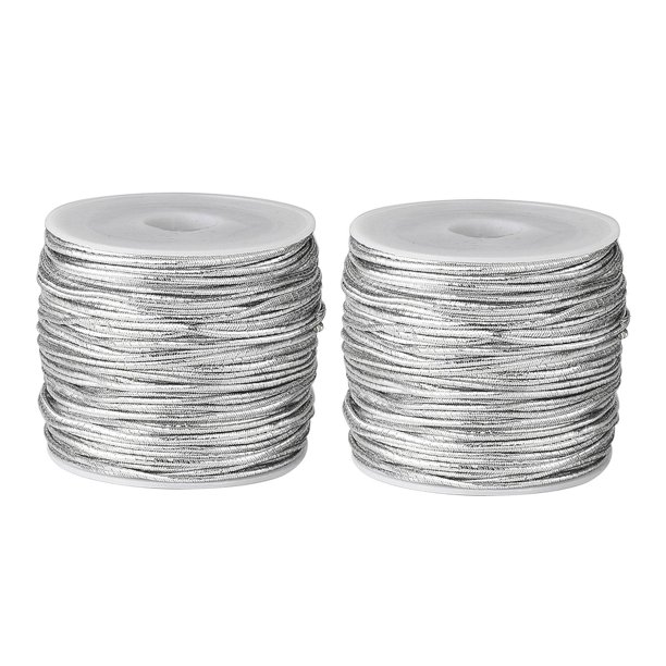 Cordón elástico creativo, bonito cordón elástico de goma para colgar en casa o fiesta. Plata