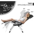 thumbnail image 5 of Zero Gravity Chair with Cushion, Reclining Outdoor Patio Lounge Chair, Folding Indoor Anti Gravity Recliner, Portable Lounger with Removable Cup Holder Side Tray and Pillow Headrest (Black), 5 of 11