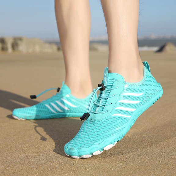 AUDeals Men's and Women's Water Shoes, Quick Dry Aqua Shoes with Elastic Stripes for Hiking, Swimming and Diving