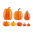 thumbnail image 3 of Clearance Under $9.9! 16PACK Fall Pumpkin Decor Set, Assorted Sizes & Colors for Thanksgiving & Halloween, Resin, (One Size, Orange), 3 of 5