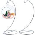 thumbnail image 2 of 2 pc Iron Wire Ornament Display Stand Air Plant Holder Terrarium Hanger Semi-circle Platinum 104x135x227mm, 2 of 6